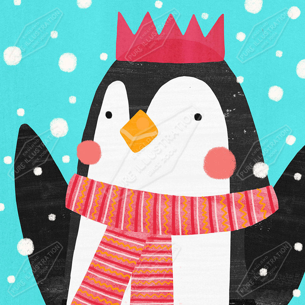 Christmas Penguin Character Design by Leah Brideaux for Pure Art Licensing & Surface Design Agency