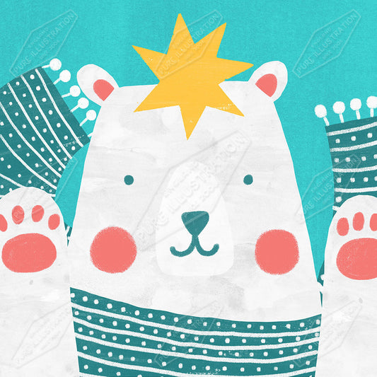 Christmas Polar Bear Character Design by Leah Brideaux for Pure Art Licensing Agency & Surface Design Studio