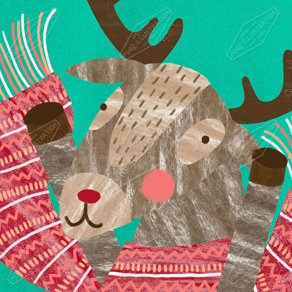 Christmas Reindeer Character Design by Leah Brideaux for Pure Art Licensing Agency & Surface Design Studio
