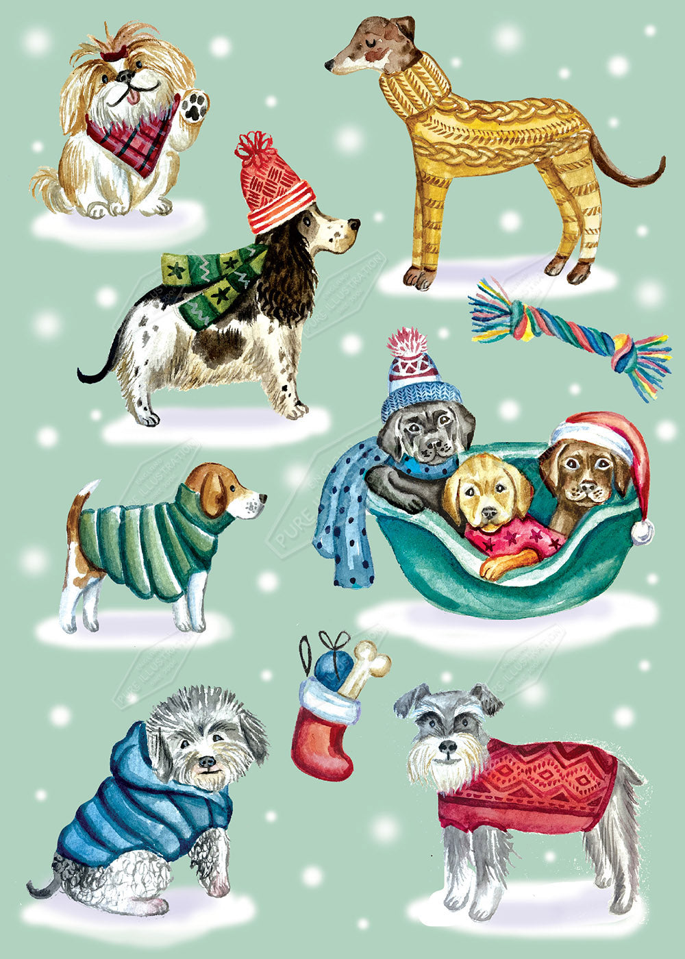 00034888DEV - Christmas Dogs by Deva Evans - Pure Art Licensing & Surface Design Studio