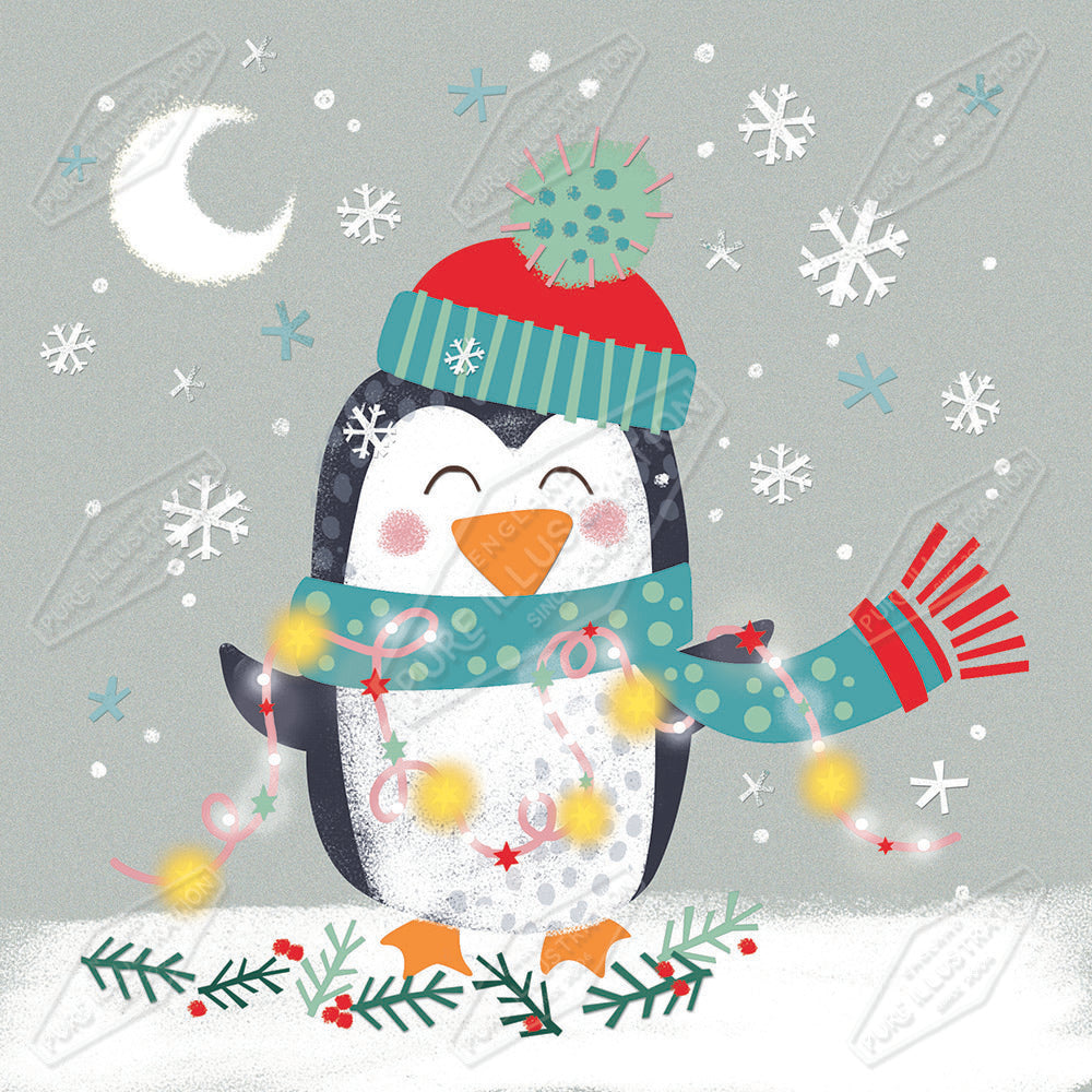 Christmas Penguin Character Design by Sarah Lake for Pure Art Licensing Agency & Surface Design Studio