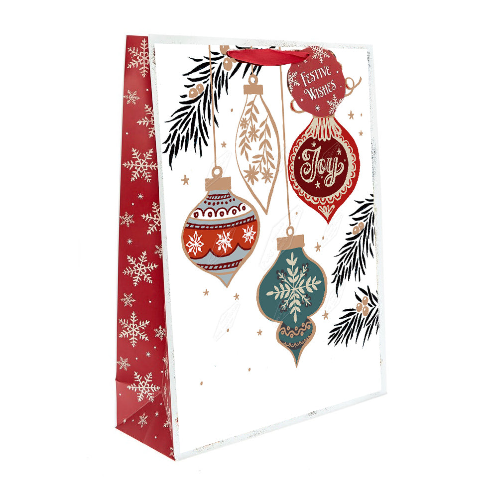 00034889DEV - Christmas Baubles Illustration by Deva Evans - Pure Art Licensing & Surface Design Studio Gift Bag Mock Up