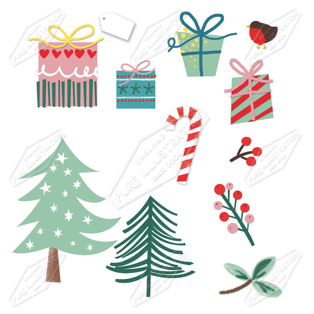 Christmas Icons Design by Sarah Lake for Pure Art Licensing Agency & Surface Design Studio