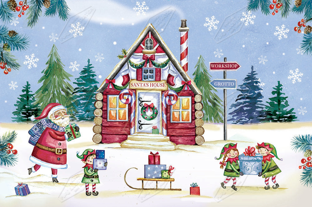 00034892DEV - Santa's House Illustration by Deva Evans - Pure Art Licensing Agency
