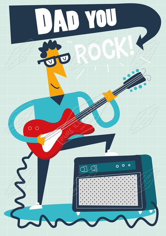 Dad You Rock Birthday / Father's Day Design for Greeting Cards - by Luke Swinney - Pure Art Licensing Agency & Surface Design Studio