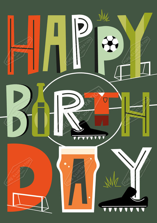 Football / Soccer Birthday Greeting Card Design - by Luke Swinney - Pure Art Licensing Agency & Surface Design Studio