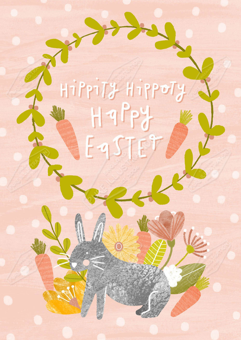 Easter Rabbit Greeting Card Design - by Leah Brideaux - Pure Art Licensing Agency & Surface Design Studio