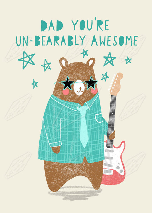 Dad Birthday / Father's Day Bear Greeting Card Design - by Leah Brideaux - Pure Art Licensing Agency & Surface Design Studio