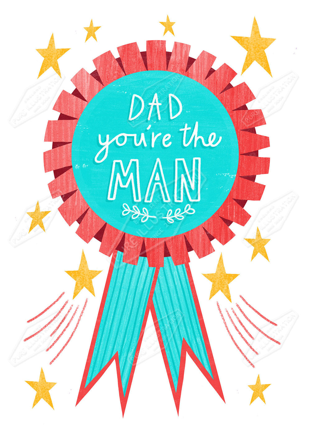Dad Birthday / Father's Day Medal Greeting Card Design - by Leah Brideaux - Pure Art Licensing Agency & Surface Design Studio