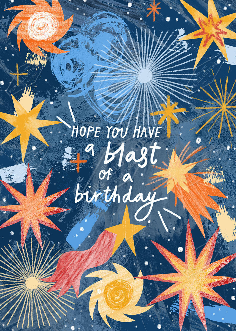 Cosmic Birthday Wishes Greeting Card Design by Leah Brideaux for Pure Art Licensing Agency & Surface Design Studio