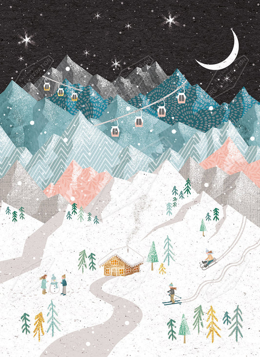 Mystical Christmas Ski Lodge by Victoria Marks for Pure art Licensing Agency & Surface Design Studio