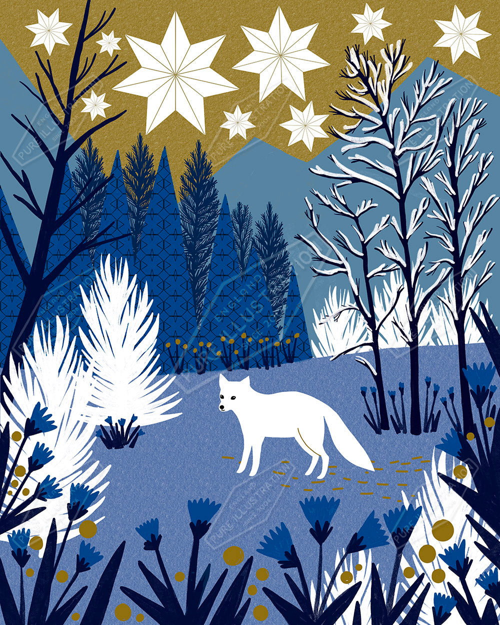 Country Fox Christmas Illustration by Sian Summerhayes for Pure Art Licensing & Surface Design Agency