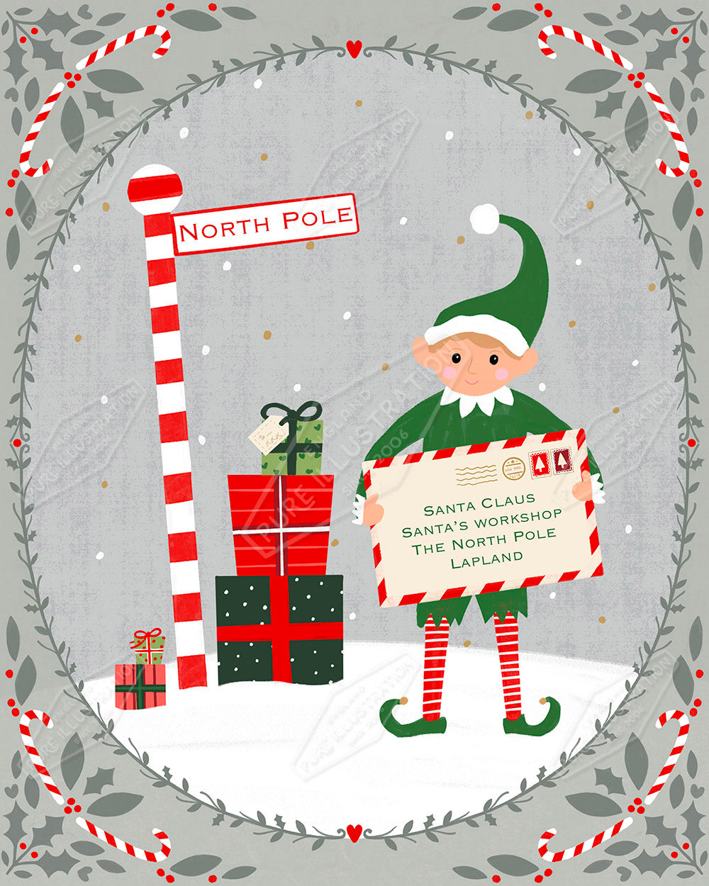 Elf Christmas Illustration by Sian Summerhayes for Pure Art Licensing & Surface Design Agency