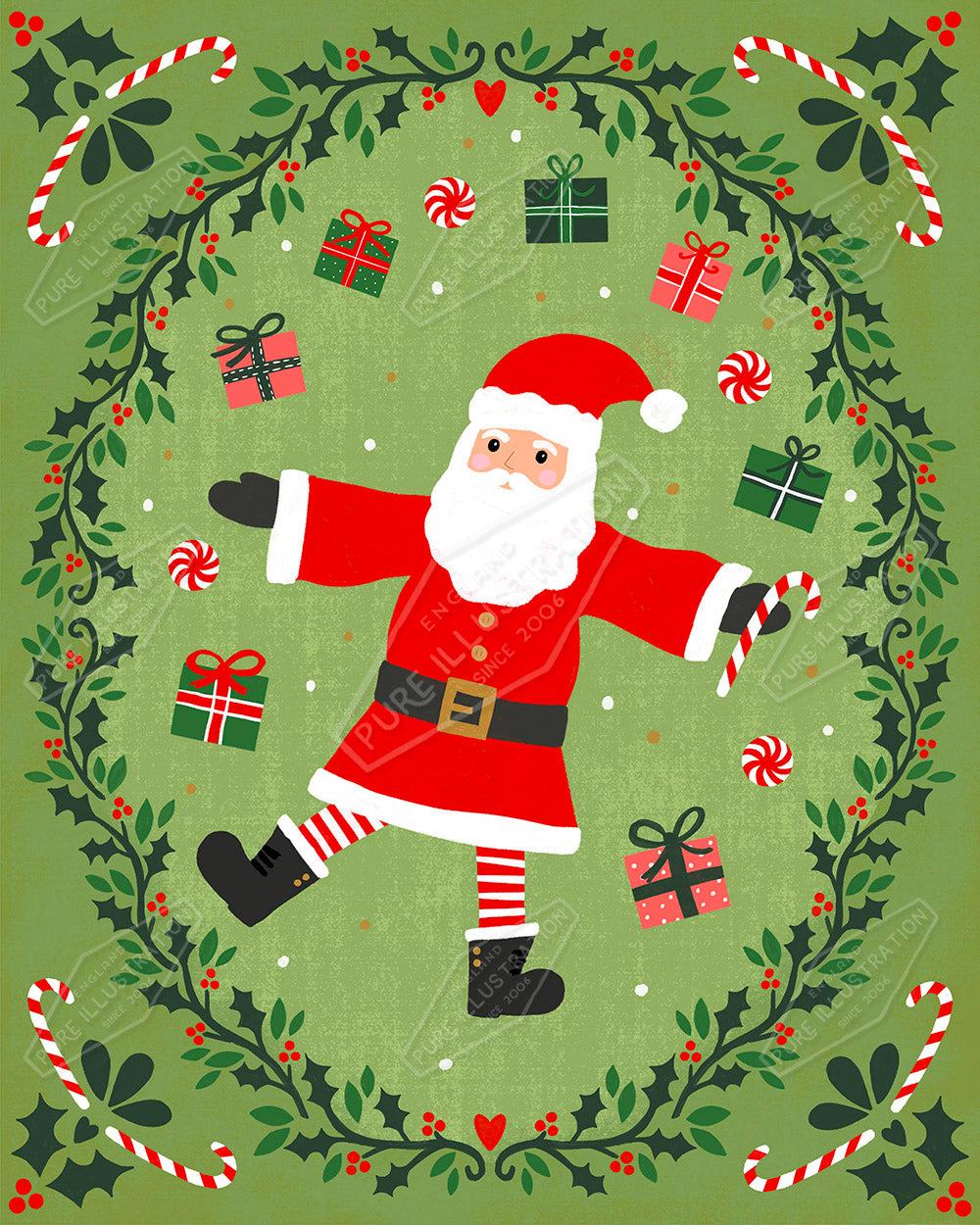 Santa / Father Christmas Illustration by Sian Summerhayes for Pure Art Licensing & Surface Design Agency