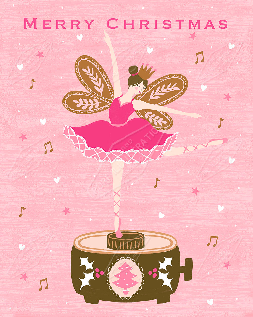 Ballerina Christmas Design by Sian Summerhayes for Pure Art Licensing & Surface Design Agency