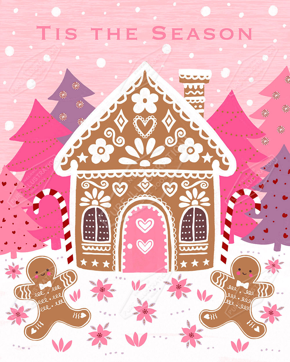 Gingerbread House Christmas Design by Sian Summerhayes for Pure Art Licensing Agency