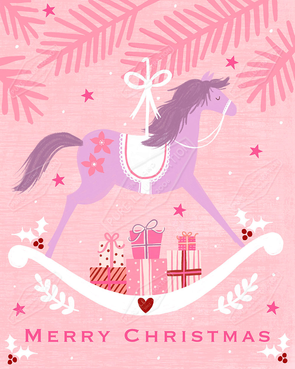 Christmas Rocking Horse Illustration by Sian Summerhayes - Pure Art Licensing Agency