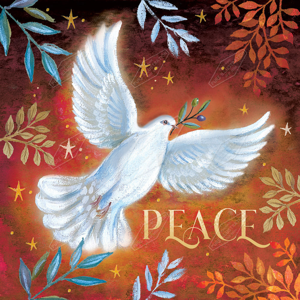 Christmas Peace Dove by Deva Evans for Pure Art Licensing & Surface Design Studio