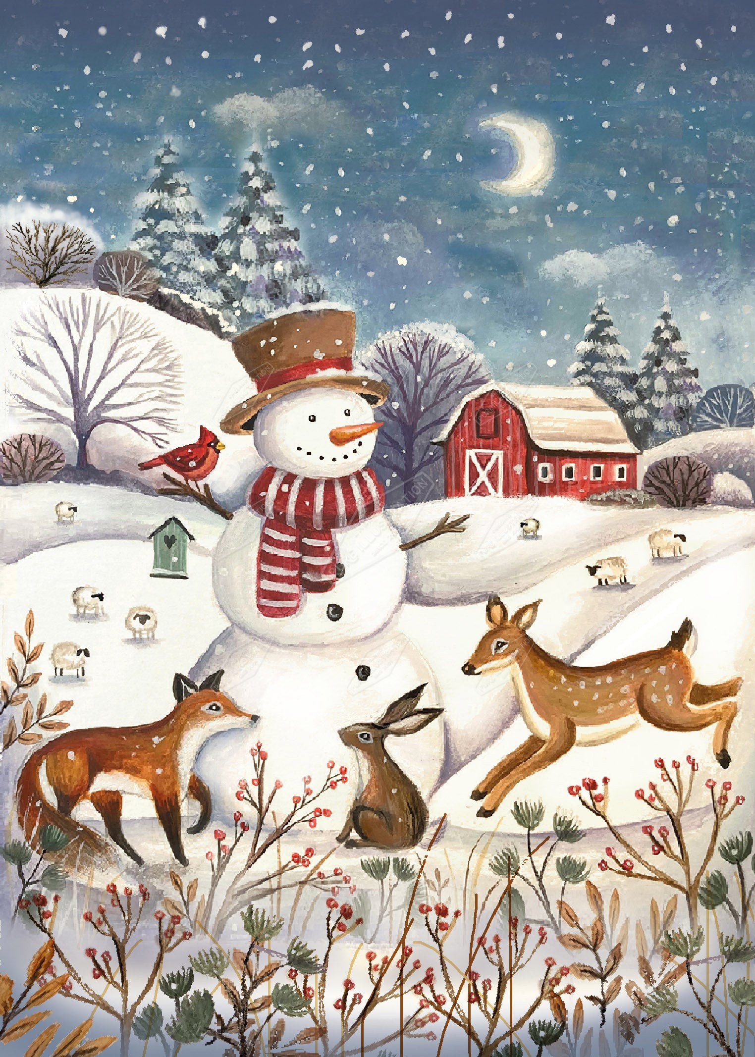 00034956DEVa- Deva Evans is represented by Pure Art Licensing Agency - Christmas Greeting Card Design