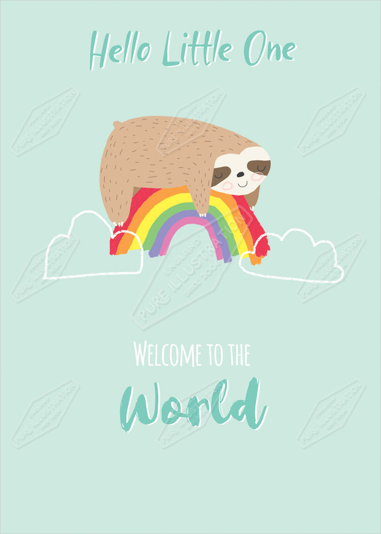 00034968CRE- Cory Reid is represented by Pure Art Licensing Agency - New Baby Greeting Card Design