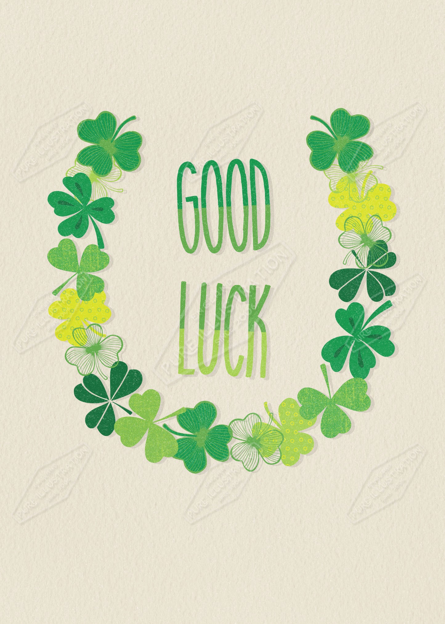 00034987GEG- Gill Eggleston is represented by Pure Art Licensing Agency - Good Luck Greeting Card Design