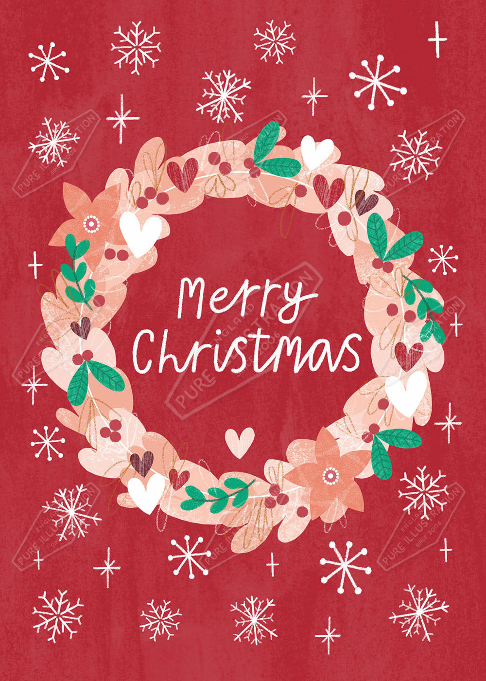 00034994LBR- Leah Brideaux is represented by Pure Art Licensing Agency - Christmas Greeting Card Design