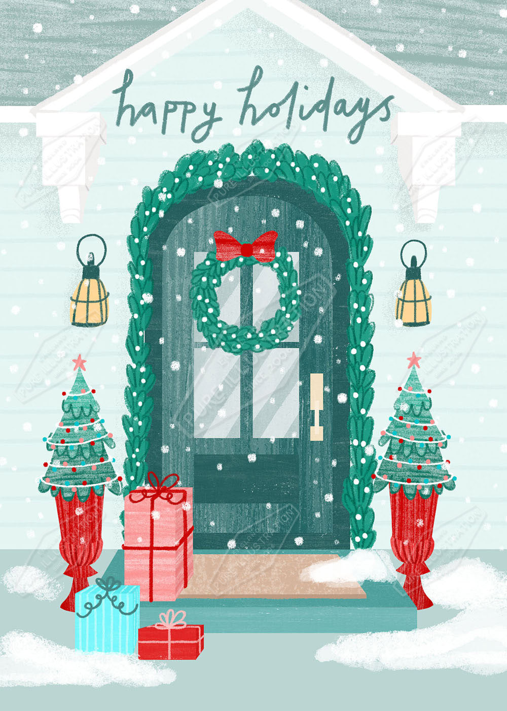 00034997LBR- Leah Brideaux is represented by Pure Art Licensing Agency - Christmas Greeting Card Design