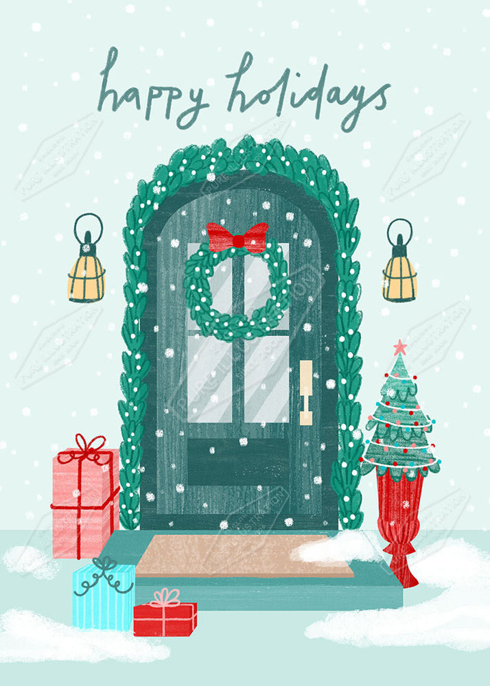 00034997LBRa- Leah Brideaux is represented by Pure Art Licensing Agency - Christmas Greeting Card Design
