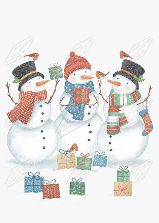 00035010AAI- Anna Aitken is represented by Pure Art Licensing Agency - Christmas Greeting Card Design