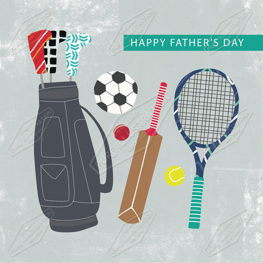 00035019IMC - Father's Day Sports Greeting Card Design by Isla McDonald for Pure Art Licensing Agency International Product & Packaging Surface Design 