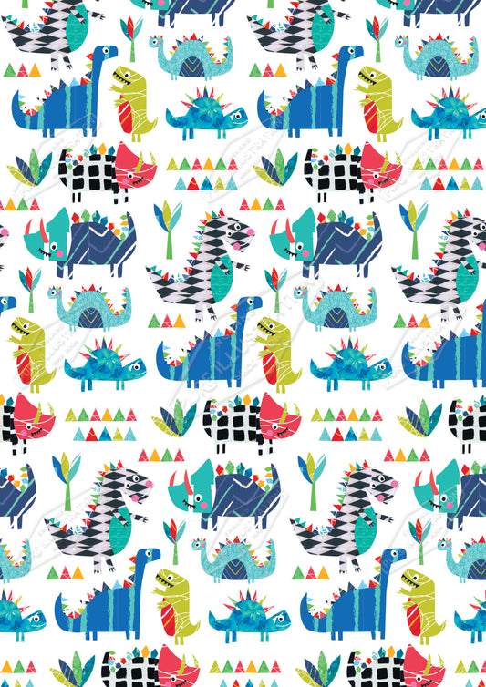 00035021IMC - Dinosaur Wrap Pattern Design by Isla McDonald for Pure Art Licensing Agency International Product & Packaging Surface Design 