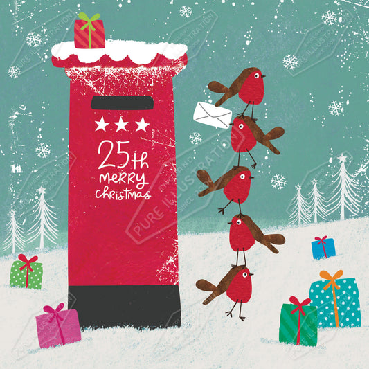 00035033IMC - Post Box Robins Christmas Design by Isla McDonald for Pure Art Licensing Agency International Product & Packaging Surface Design 