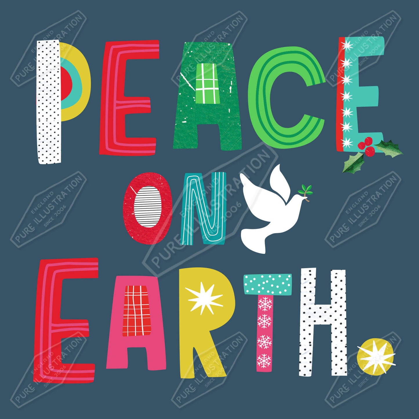 00035039IMC - Peace on Earth Christmas Design by Isla McDonald for Pure Art Licensing Agency International Product & Packaging Surface Design 