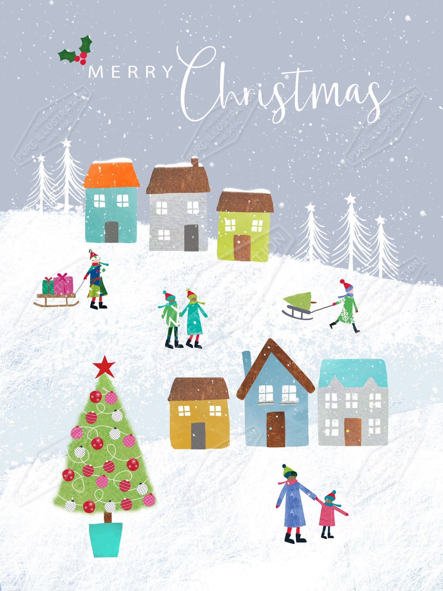 00035073IMC- Isla McDonald is represented by Pure Art Licensing Agency - Christmas Greeting Card Design