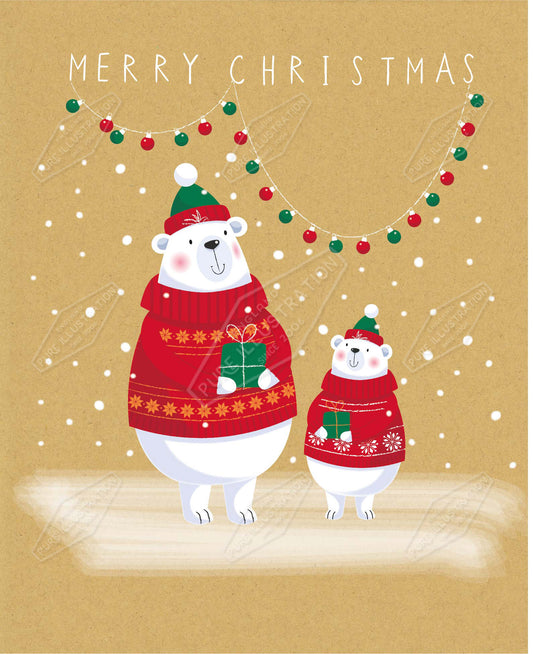 00035089SPI- Sarah Pitt is represented by Pure Art Licensing Agency - Christmas Greeting Card Design