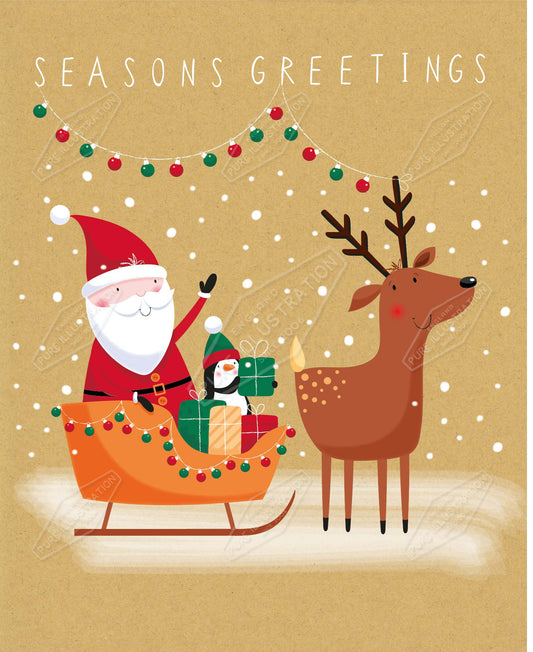 00035090SPI- Sarah Pitt is represented by Pure Art Licensing Agency - Christmas Greeting Card Design