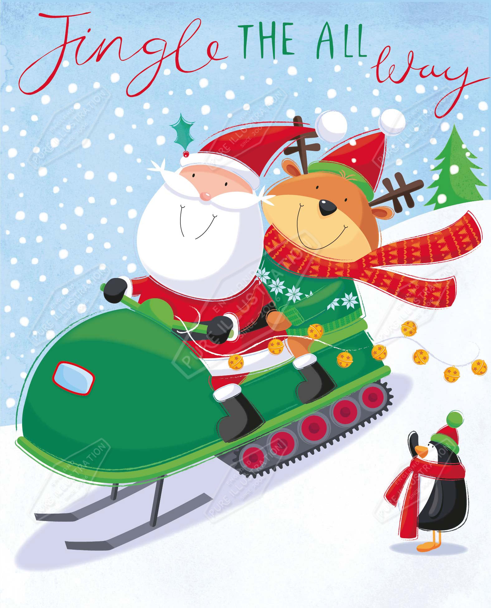 00035097SPI- Sarah Pitt is represented by Pure Art Licensing Agency - Christmas Greeting Card Design
