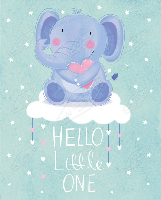 00035098SPI- Sarah Pitt is represented by Pure Art Licensing Agency - New Baby Greeting Card Design