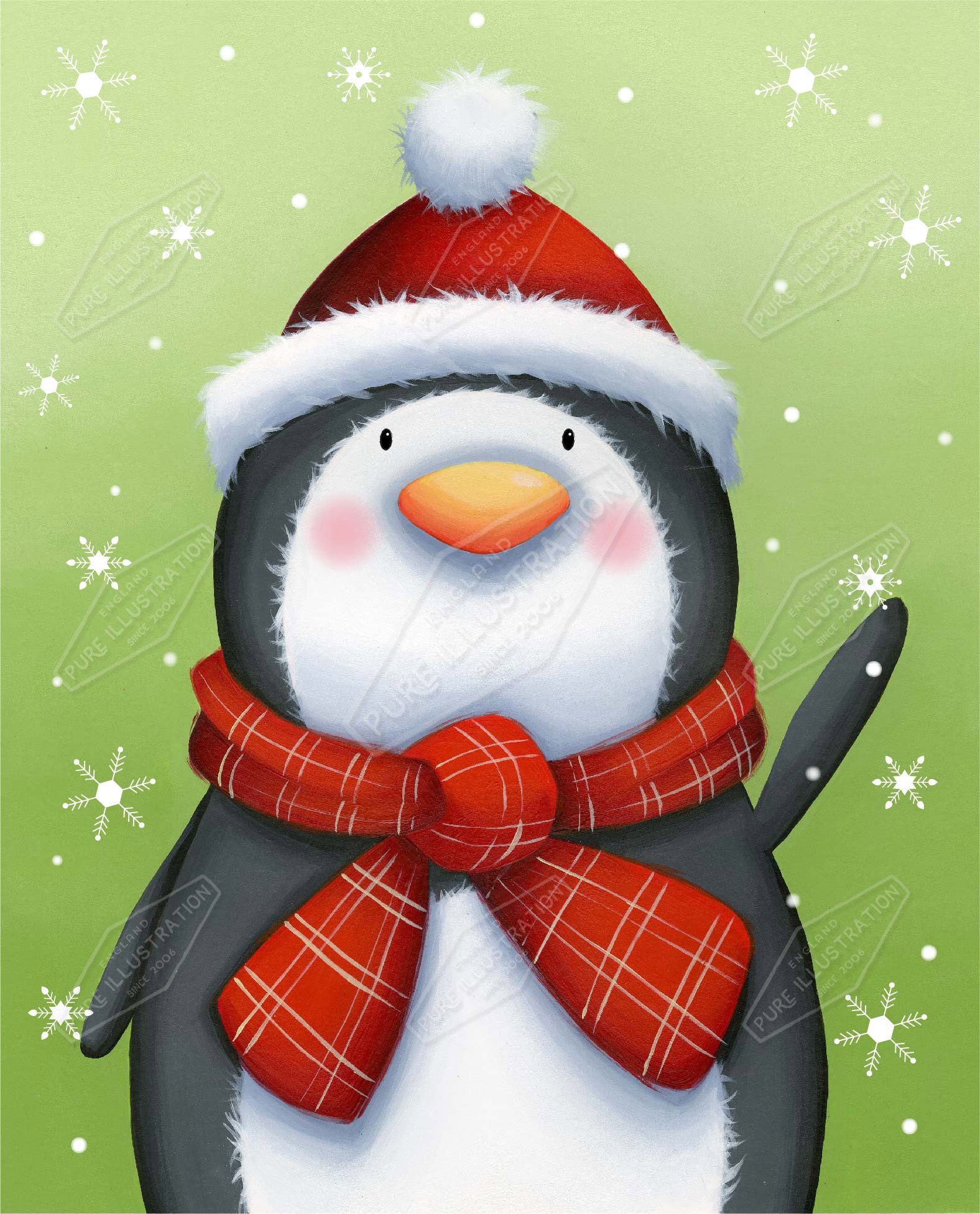 00035102SPI- Sarah Pitt is represented by Pure Art Licensing Agency - Christmas Greeting Card Design