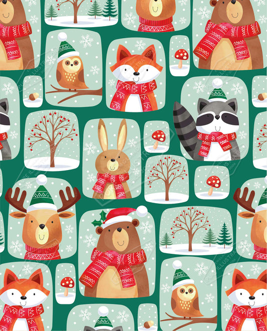 00035106SPI- Sarah Pitt is represented by Pure Art Licensing Agency - Christmas Pattern Design