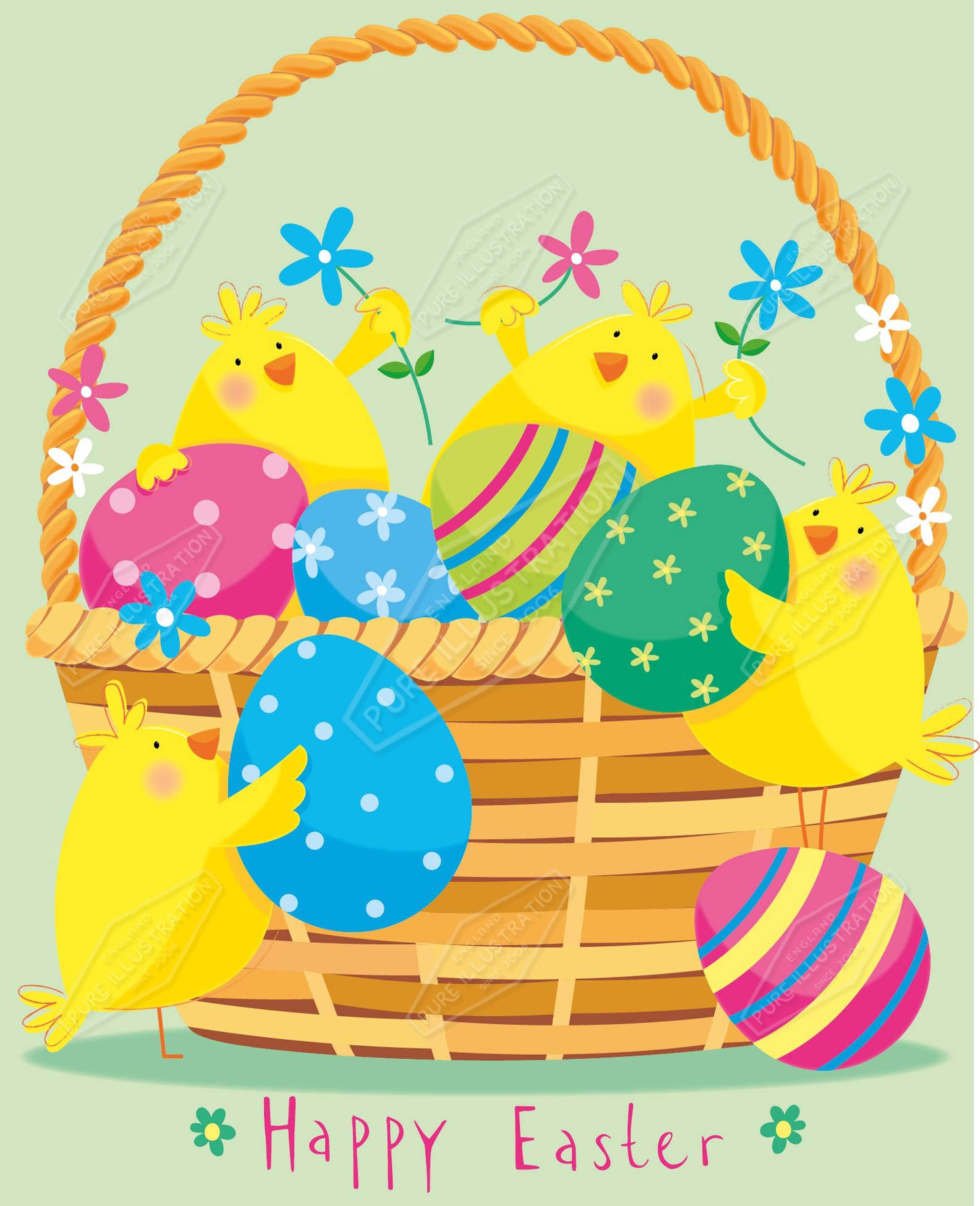 00035132SPI- Sarah Pitt is represented by Pure Art Licensing Agency - Easter Greeting Card Design