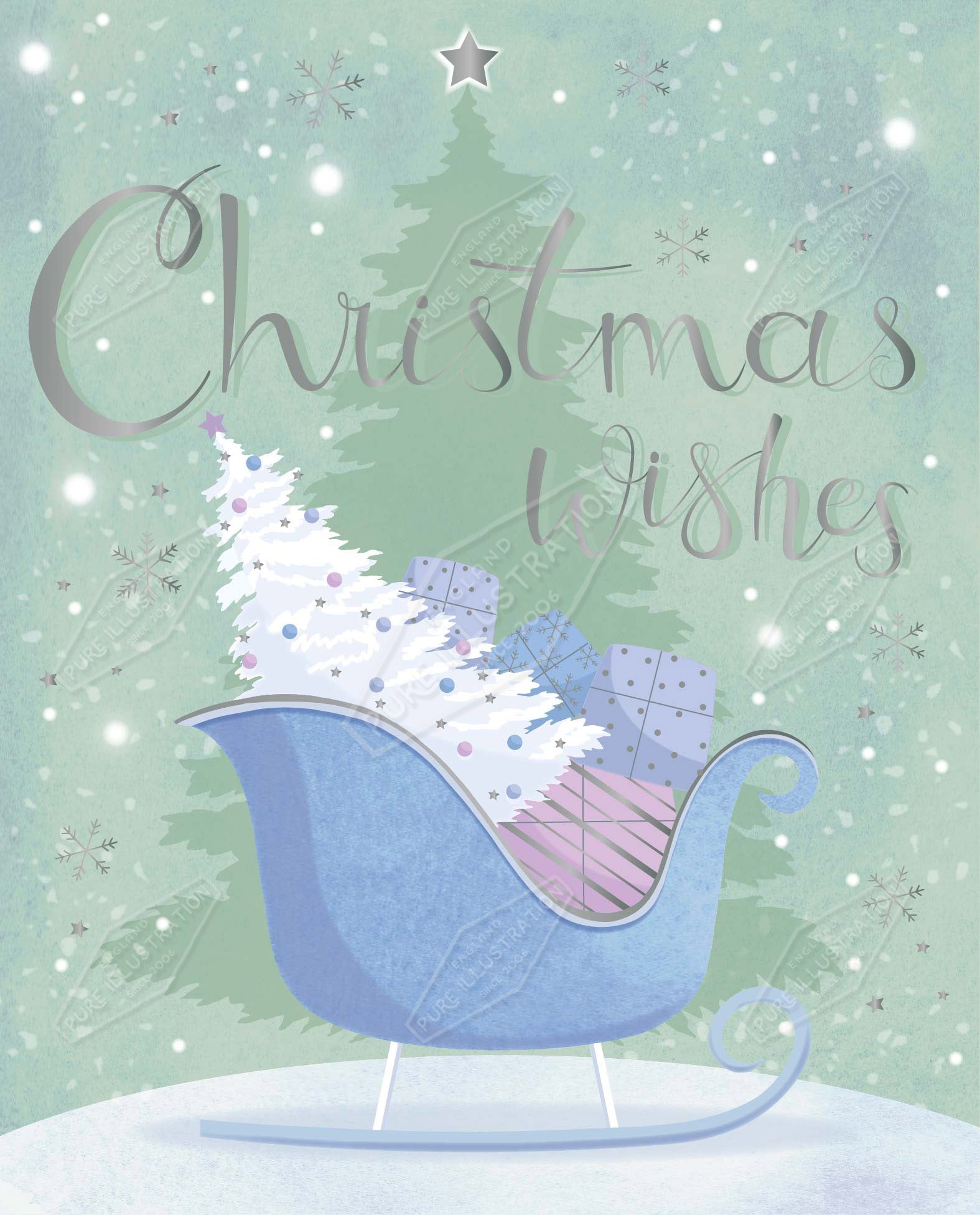 00035171SPI- Sarah Pitt is represented by Pure Art Licensing Agency - Christmas Greeting Card Design