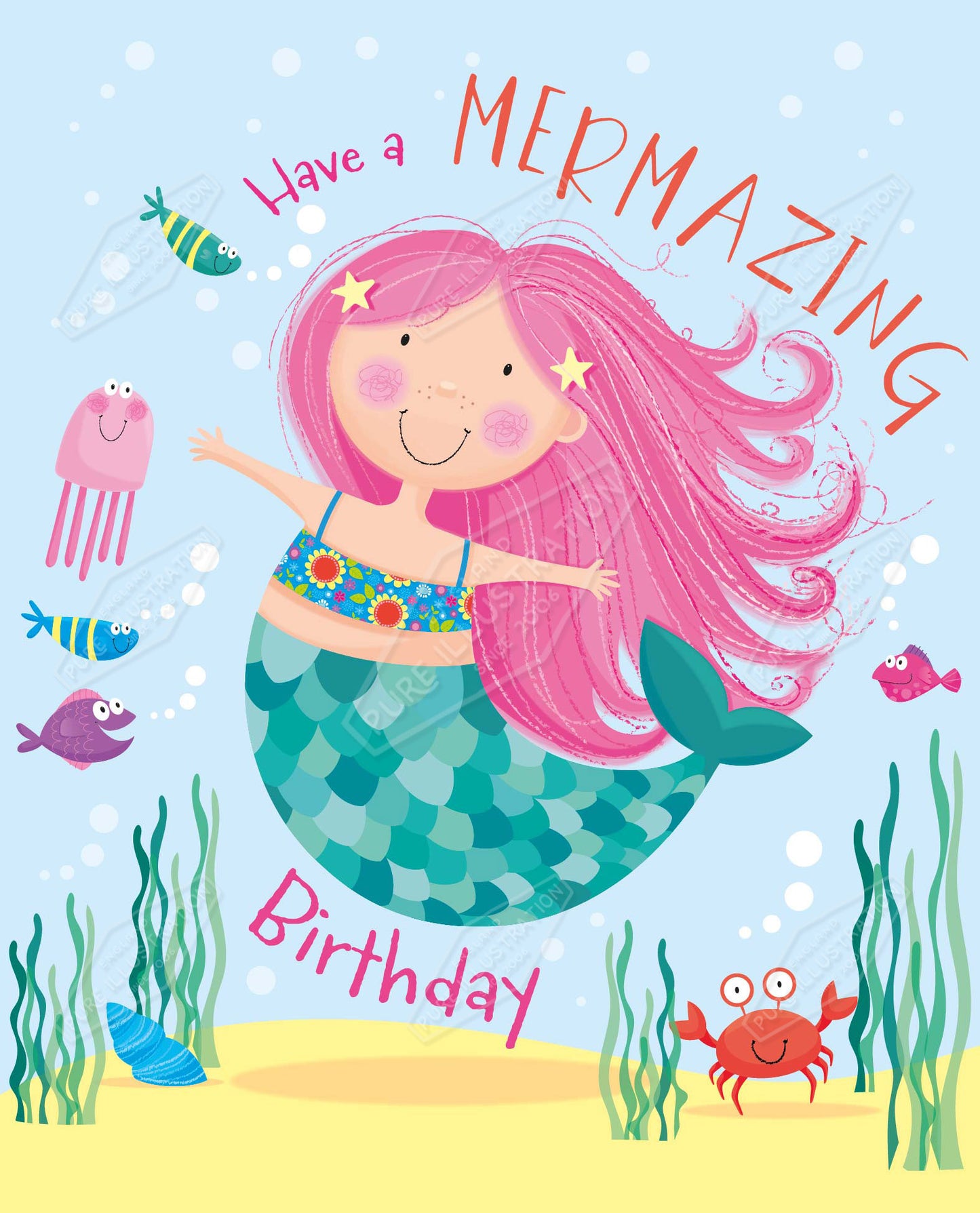 00035193SPI- Sarah Pitt is represented by Pure Art Licensing Agency - Birthday Greeting Card Design