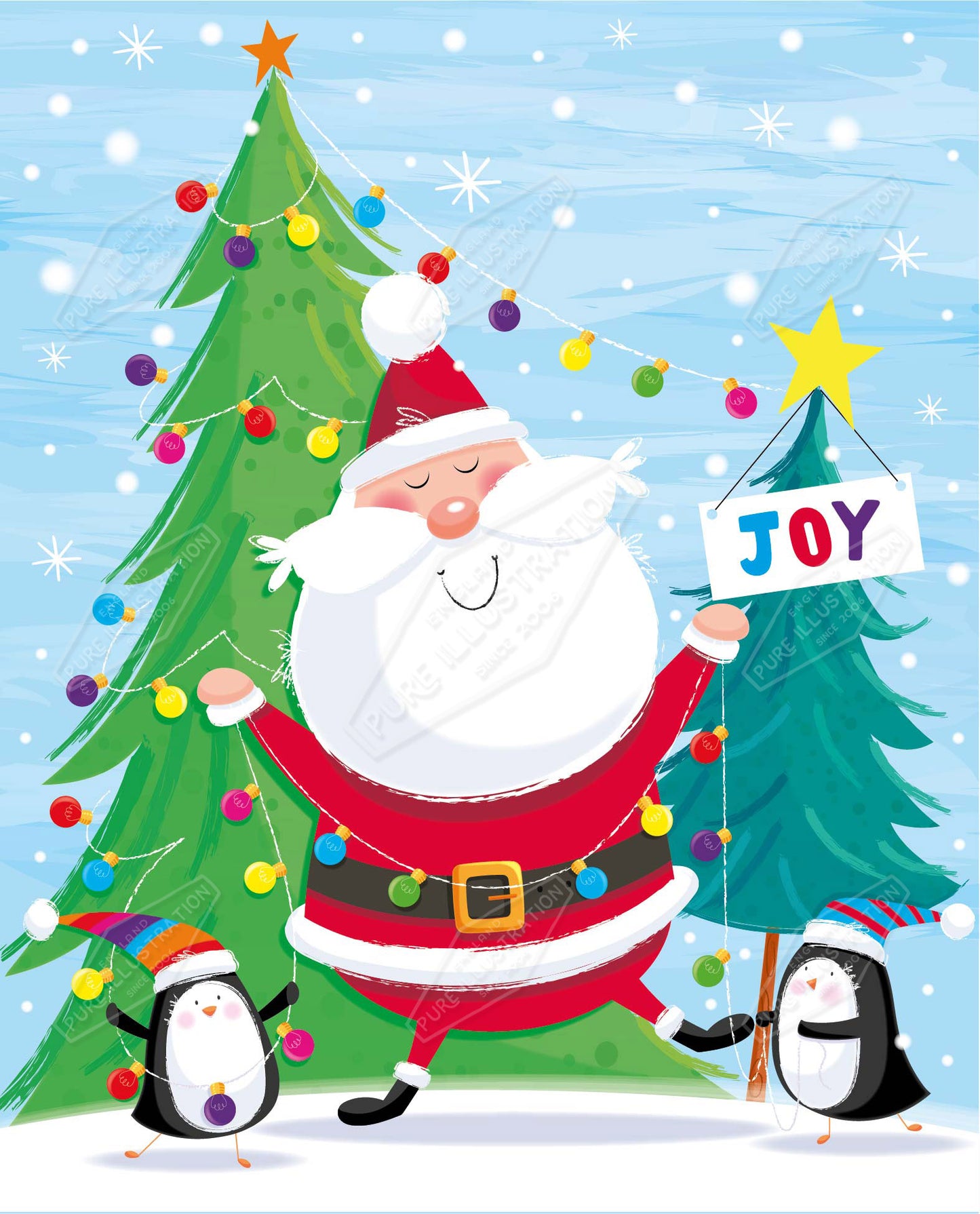 00035195SPI- Sarah Pitt is represented by Pure Art Licensing Agency - Christmas Greeting Card Design