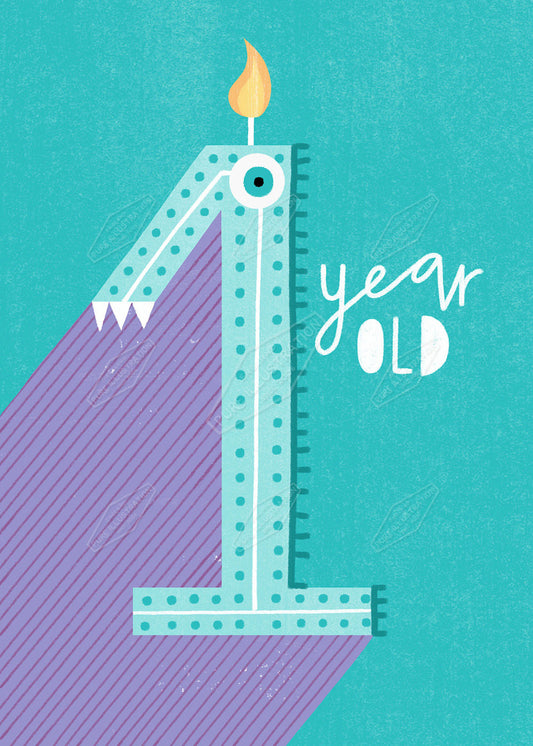 1 Year Old Birthday Card Design - Leah Brideaux is represented by Pure Art Licensing Agency