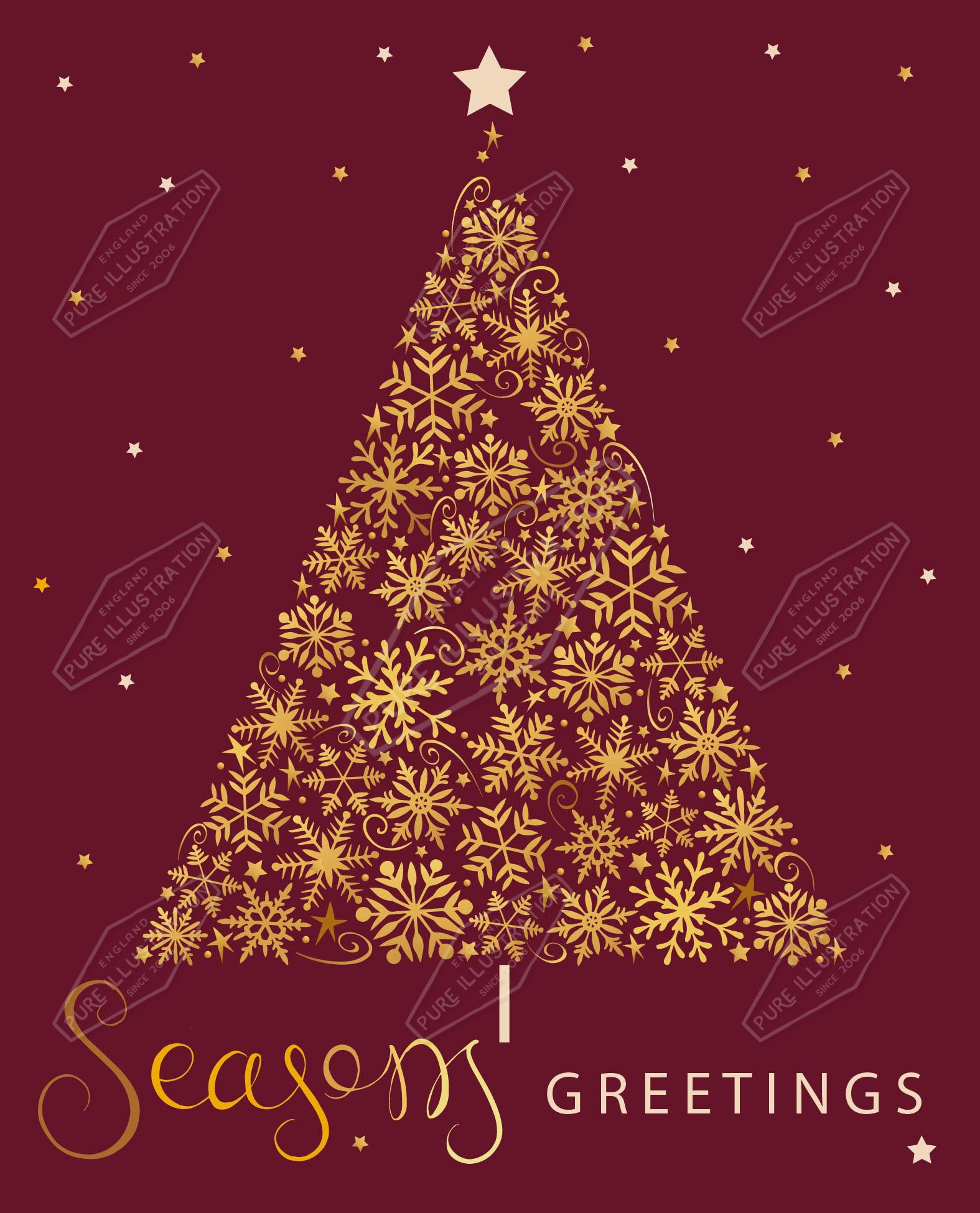 00035234SPI- Sarah Pitt is represented by Pure Art Licensing Agency - Christmas Greeting Card Design