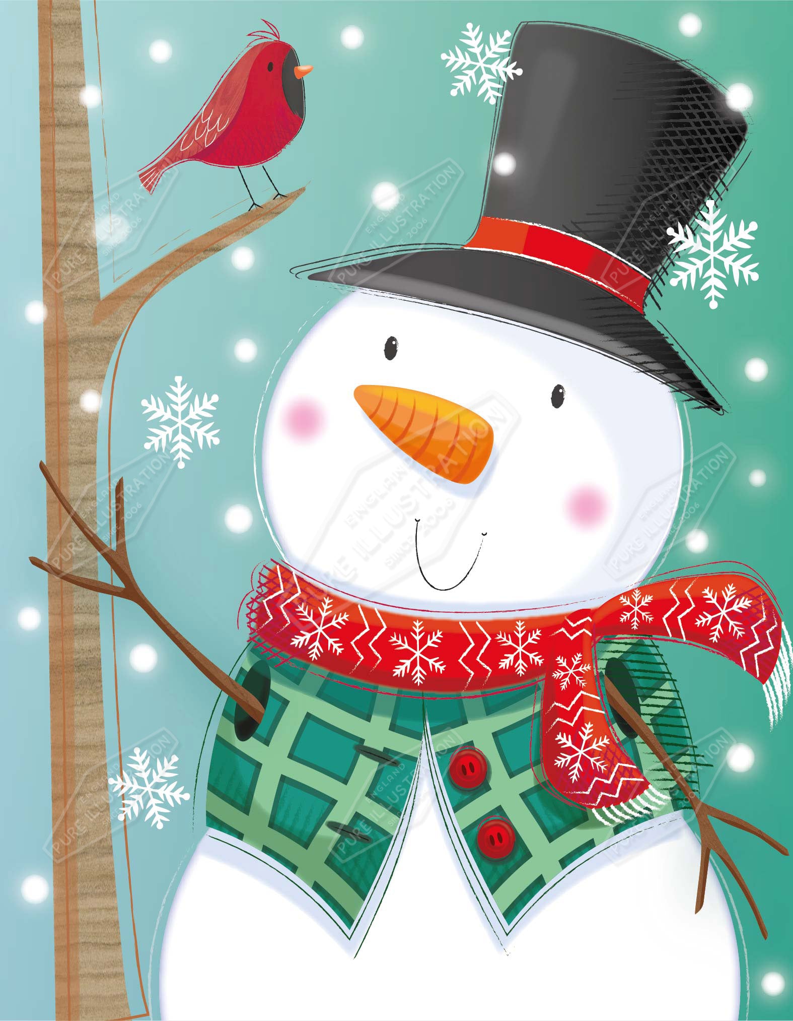 00035244SPI- Sarah Pitt is represented by Pure Art Licensing Agency - Christmas Greeting Card Design