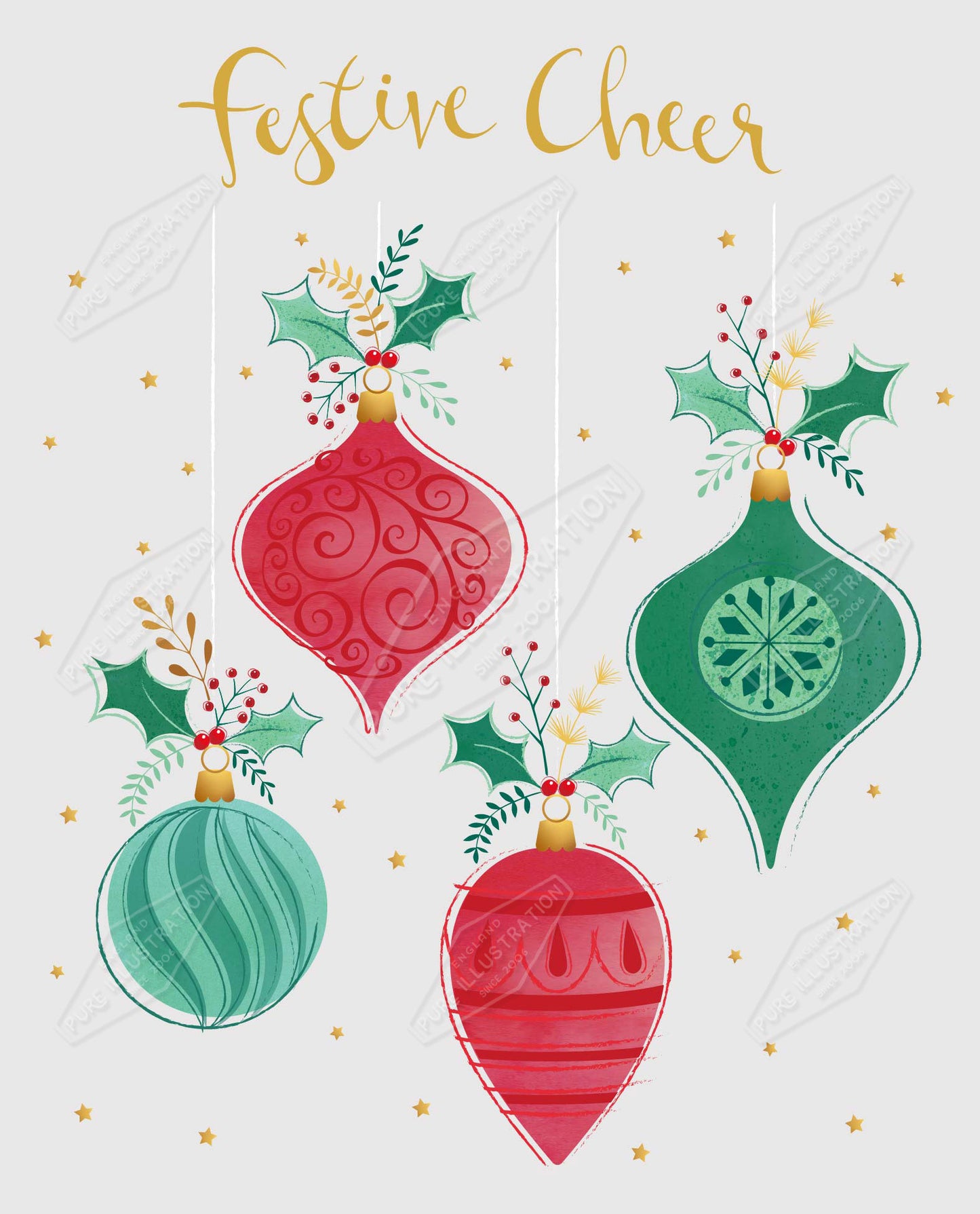 00035260SPI- Sarah Pitt is represented by Pure Art Licensing Agency - Christmas Greeting Card Design