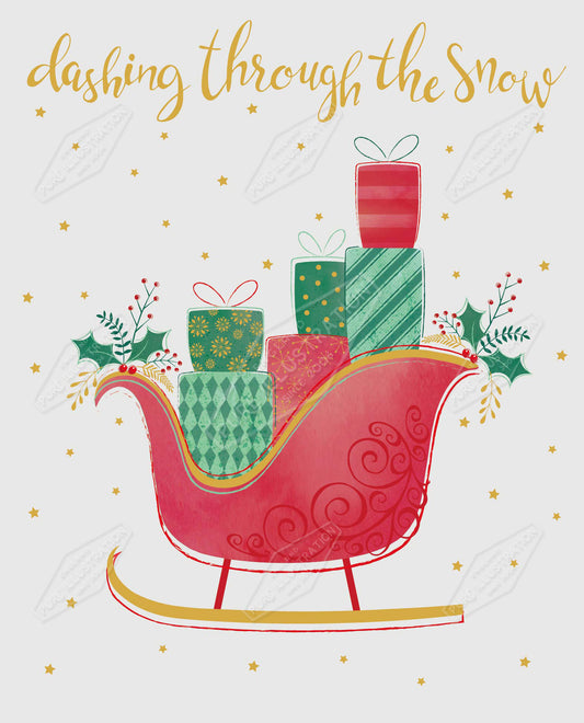 00035262SPI- Sarah Pitt is represented by Pure Art Licensing Agency - Christmas Greeting Card Design