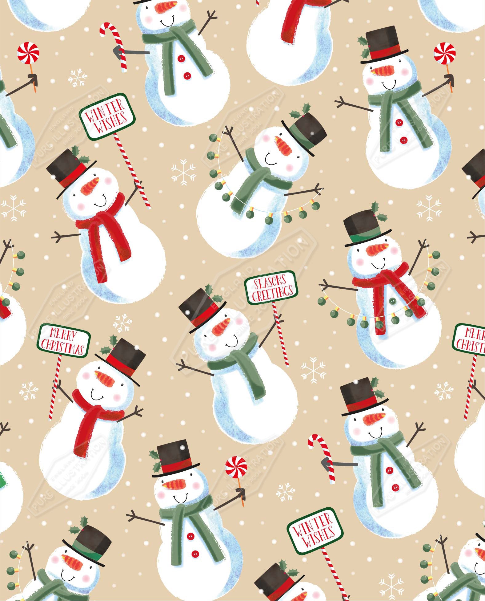 00035265SPI- Sarah Pitt is represented by Pure Art Licensing Agency - Christmas Pattern Design